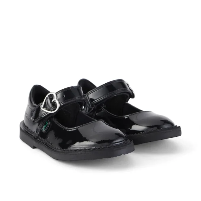 Adlar Heart Mj lakleder voor babymeisjes, zwart Adlar Heart Mj lakleder voor babymeisjes, zwart