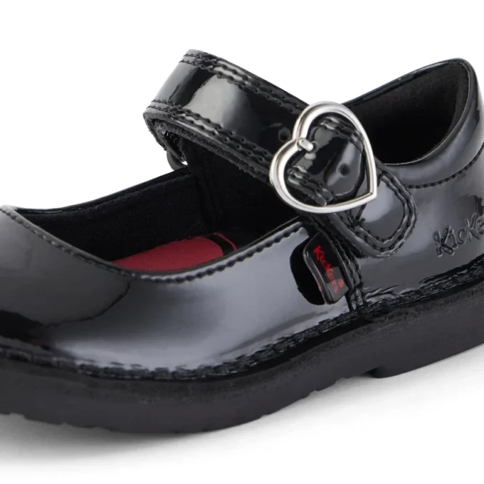 Adlar Heart Mj lakleder voor babymeisjes, zwart Adlar Heart Mj lakleder voor babymeisjes, zwart
