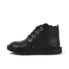 Adlar Hi Scallop leren laarzen voor babymeisjes, zwart