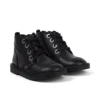 Adlar Hi Scallop leren laarzen voor babymeisjes, zwart