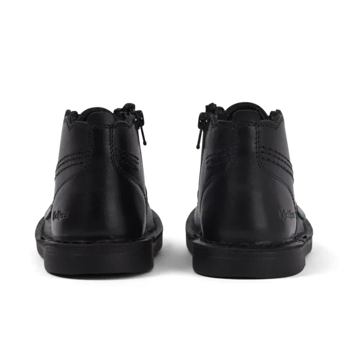 Adlar Hi Scallop leren laarzen voor babymeisjes, zwart