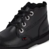 Adlar Hi Scallop leren laarzen voor babymeisjes, zwart