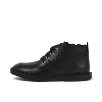 Adlar Hi Scallop leren laarzen voor meisjes, zwart