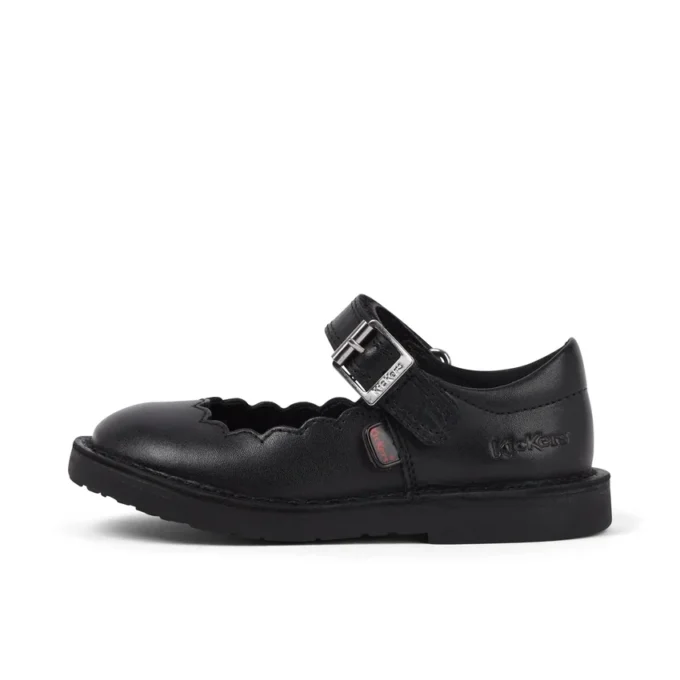 Adlar MJ Scallop leer zwart voor meisjes Adlar MJ Scallop leer zwart voor meisjes
