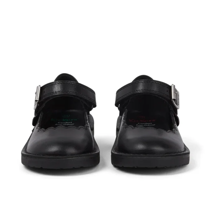 Adlar MJ Scallop leer zwart voor meisjes Adlar MJ Scallop leer zwart voor meisjes