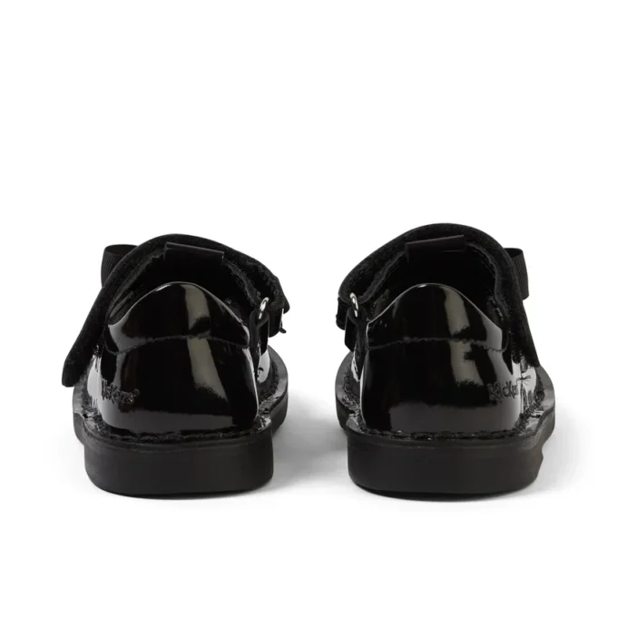 Adlar T-bar Bow lakleder zwart voor babymeisjes Adlar T-bar Bow lakleder zwart voor babymeisjes