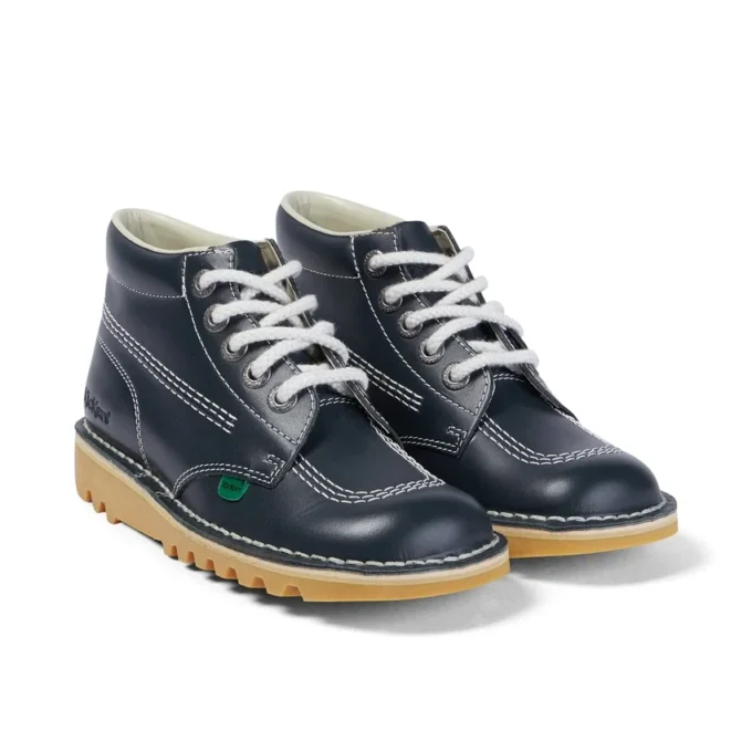 Adult Unisex Leather Kick Hi Core Navy Adult Unisex Leather Kick Hi Core Navy