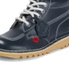 Adult Unisex Leather Kick Hi Core Navy Adult Unisex Leather Kick Hi Core Navy