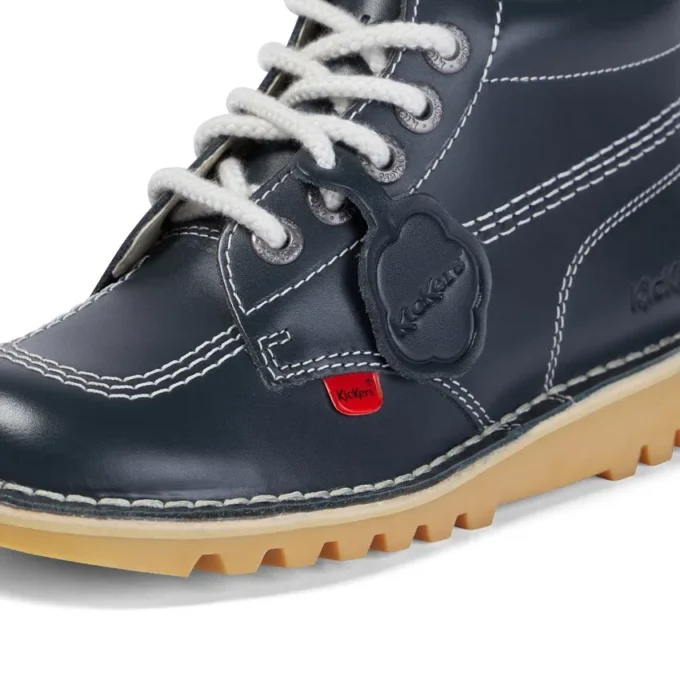 Adult Unisex Leather Kick Hi Core Navy Adult Unisex Leather Kick Hi Core Navy
