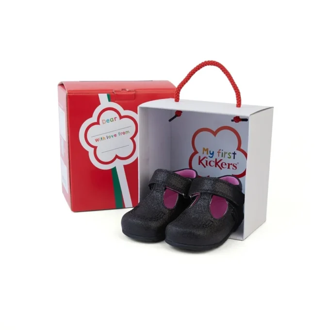 Baby Kick T Glitter Textiel Zwart