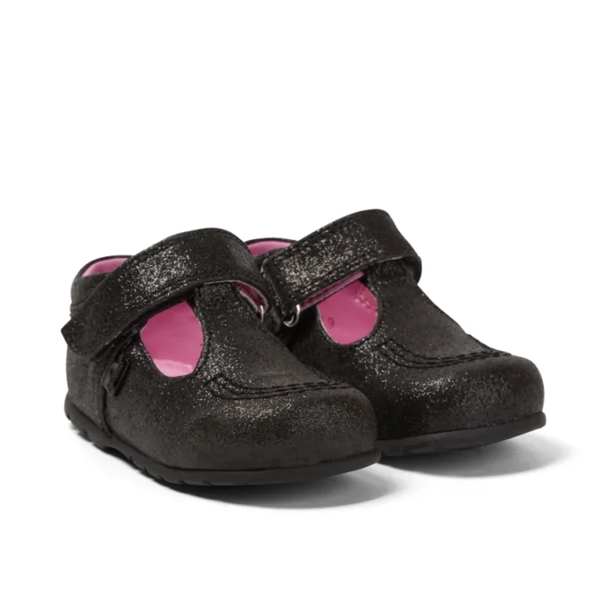 Baby Kick T Glitter Textiel Zwart