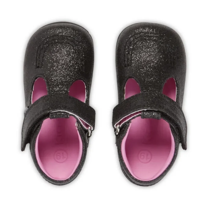 Baby Kick T Glitter Textiel Zwart