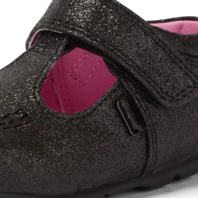Baby Kick T Glitter Textiel Zwart