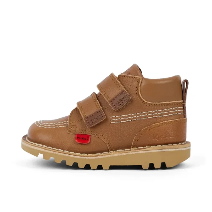 Baby Unisex Kick Hi Roll Leer Tan
