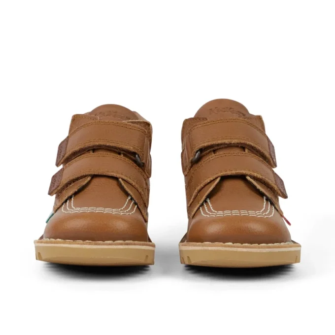 Baby Unisex Kick Hi Roll Leer Tan
