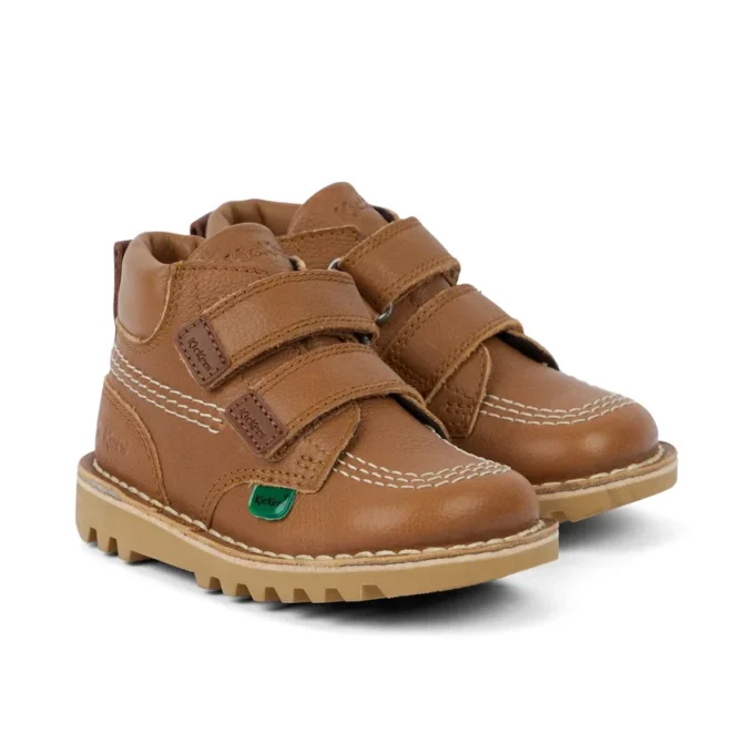 Baby Unisex Kick Hi Roll Leer Tan