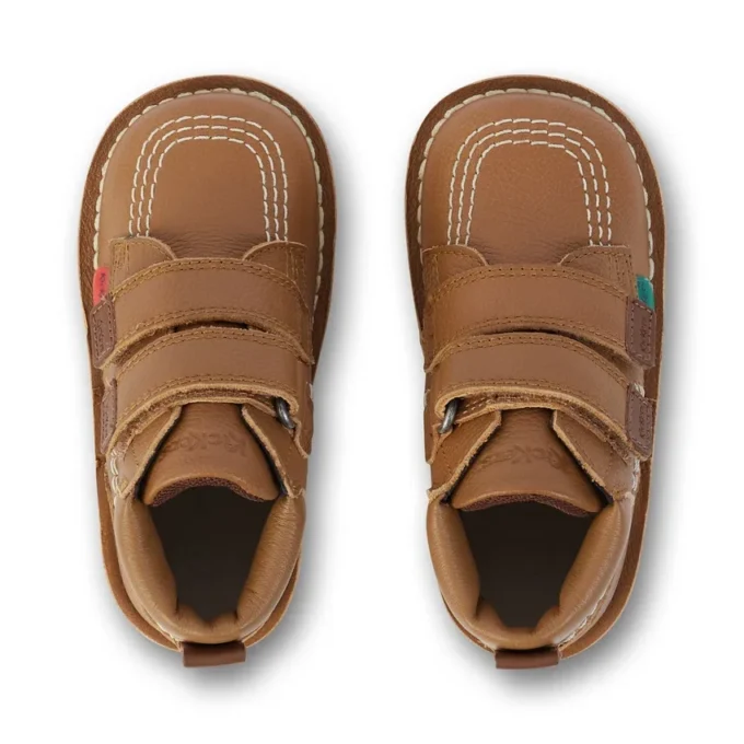 Baby Unisex Kick Hi Roll Leer Tan