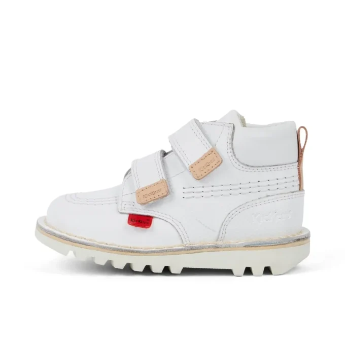 Baby Unisex Kick Hi Roll Leer Wit