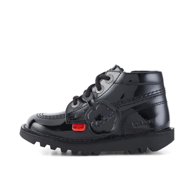 Baby Unisex Kick Hi Zip Lakleer Zwart