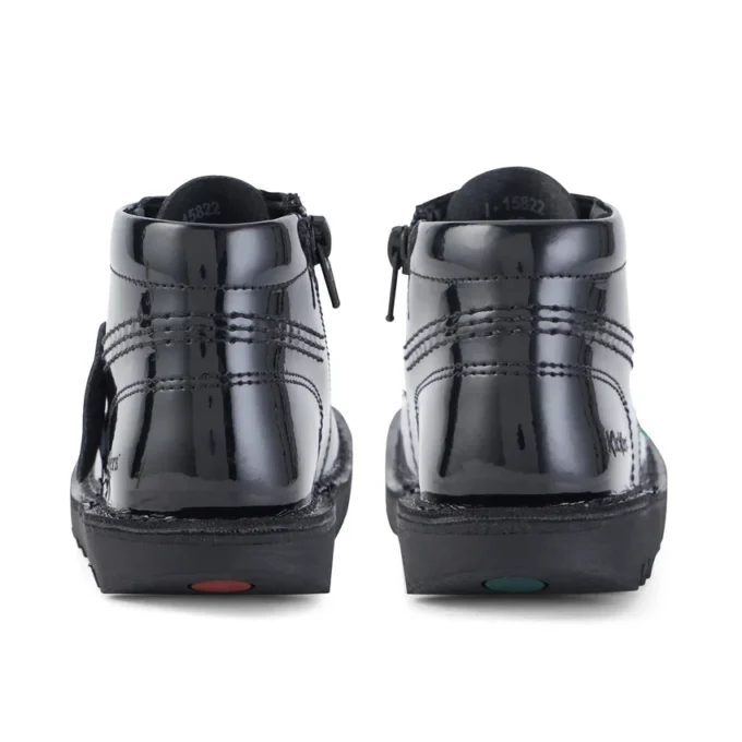 Baby Unisex Kick Hi Zip Lakleer Zwart