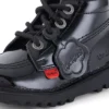 Baby Unisex Kick Hi Zip Lakleer Zwart