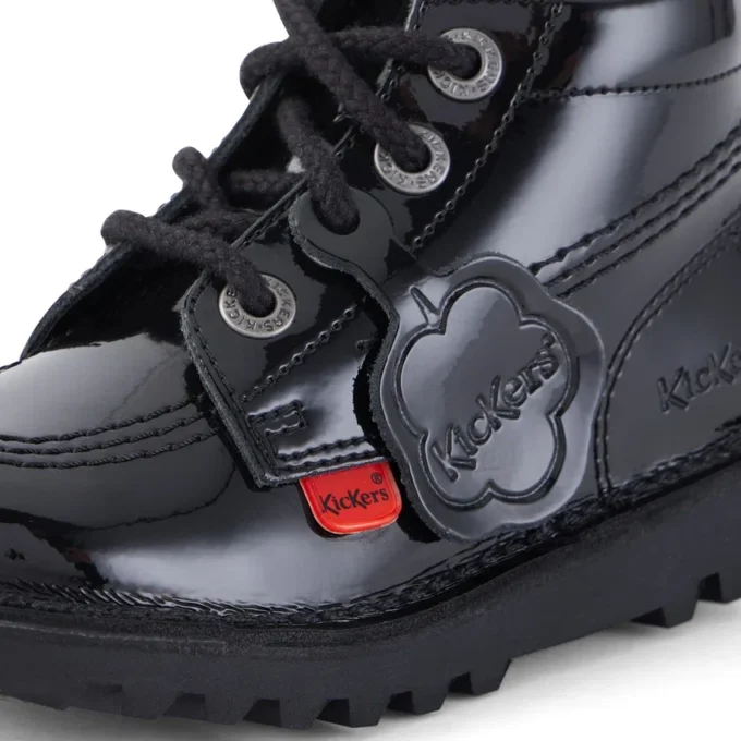 Baby Unisex Kick Hi Zip Lakleer Zwart