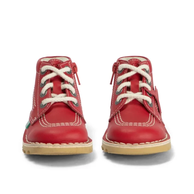 Baby Unisex Kick Hi Zip Leer Alternatief Rood
