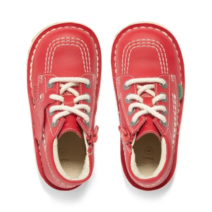 Baby Unisex Kick Hi Zip Leer Alternatief Rood