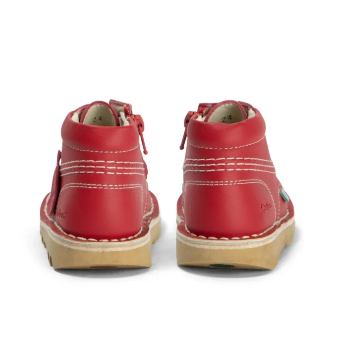 Baby Unisex Kick Hi Zip Leer Alternatief Rood