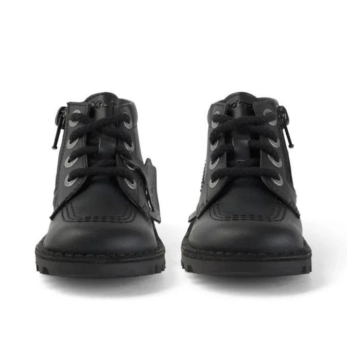 Baby Unisex Kick Hi Zip Leer Alternatief Zwart