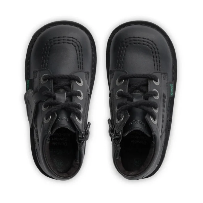 Baby Unisex Kick Hi Zip Leer Alternatief Zwart