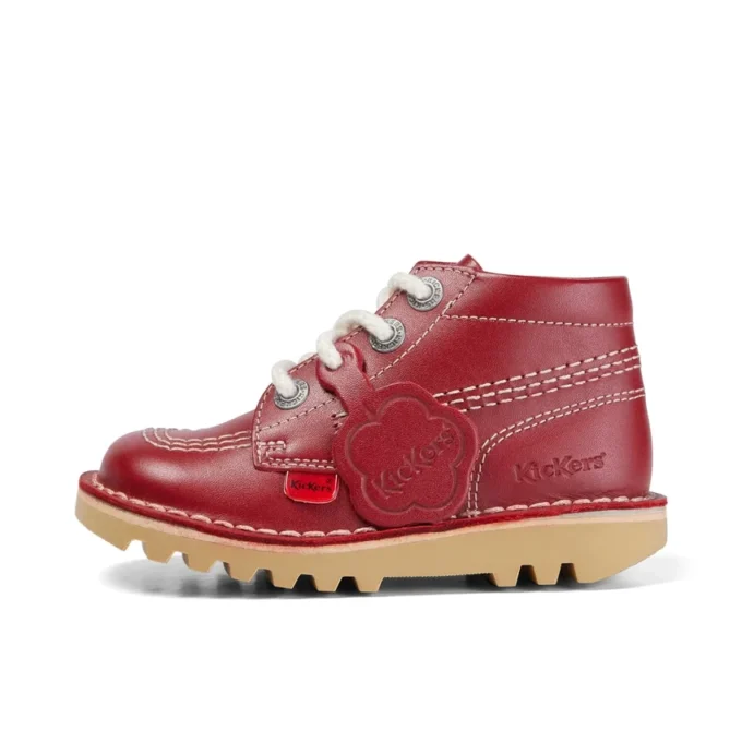 Baby Unisex Kick Hi Zip Leer Rood Baby Unisex Kick Hi Zip Leer Rood