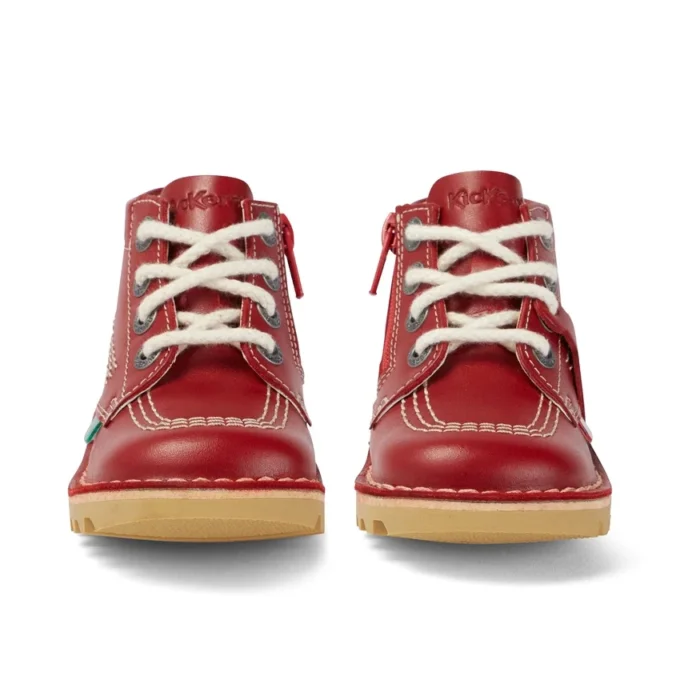 Baby Unisex Kick Hi Zip Leer Rood Baby Unisex Kick Hi Zip Leer Rood