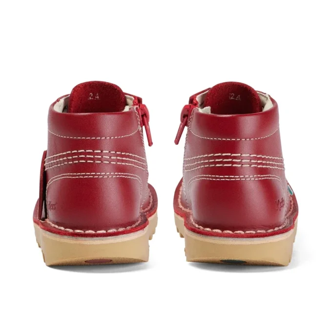 Baby Unisex Kick Hi Zip Leer Rood Baby Unisex Kick Hi Zip Leer Rood