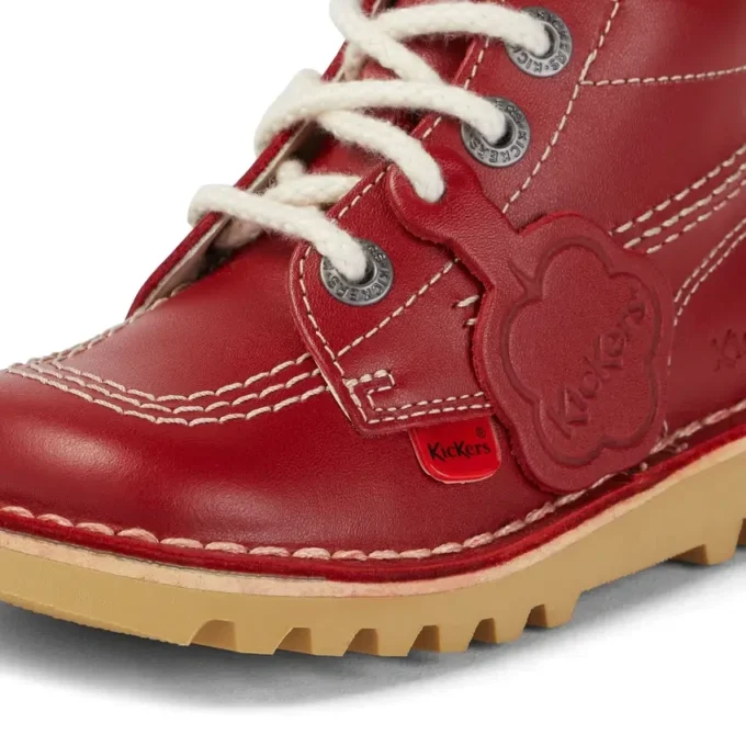 Baby Unisex Kick Hi Zip Leer Rood Baby Unisex Kick Hi Zip Leer Rood