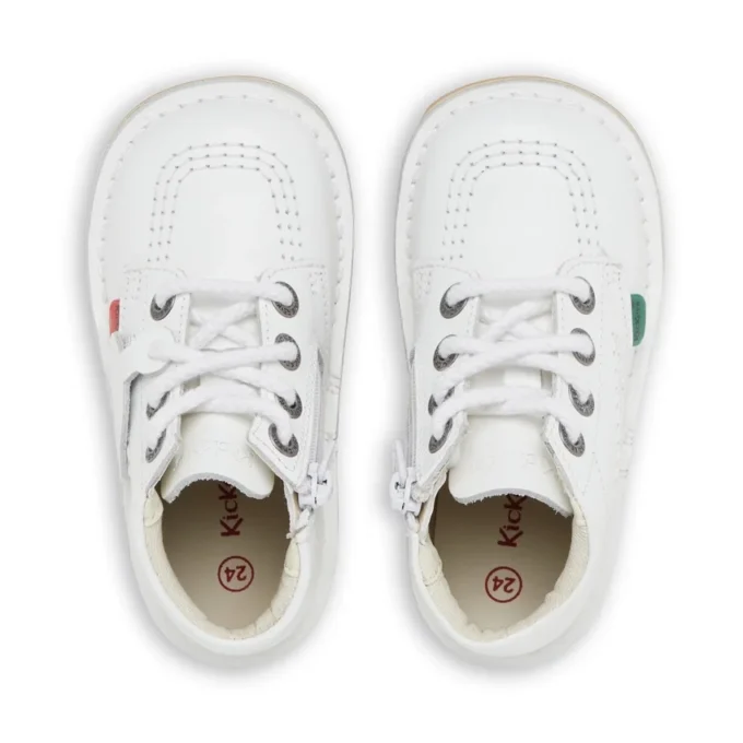 Baby Unisex Kick Hi Zip Leer Wit
