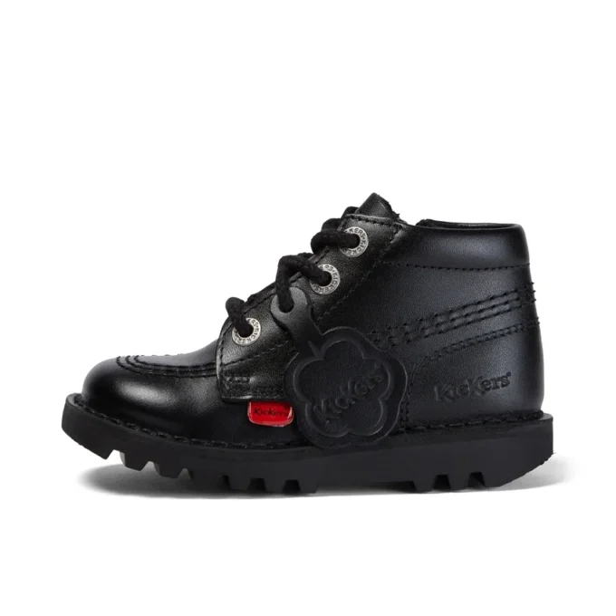 Baby Unisex Kick Hi Zip Leer Zwart