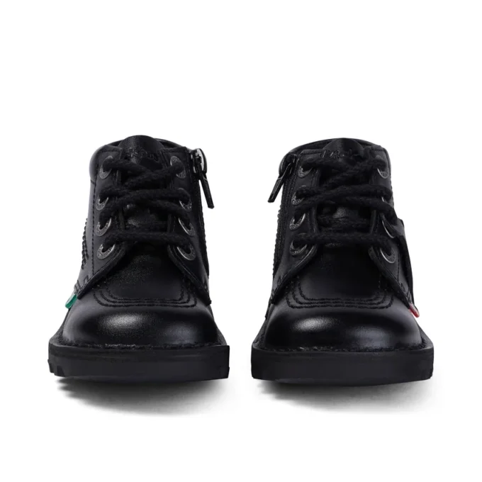 Baby Unisex Kick Hi Zip Leer Zwart