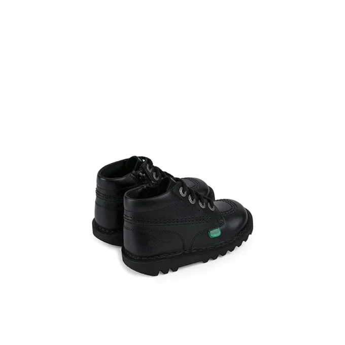 Baby Unisex Kick Hi Zip Leer Zwart