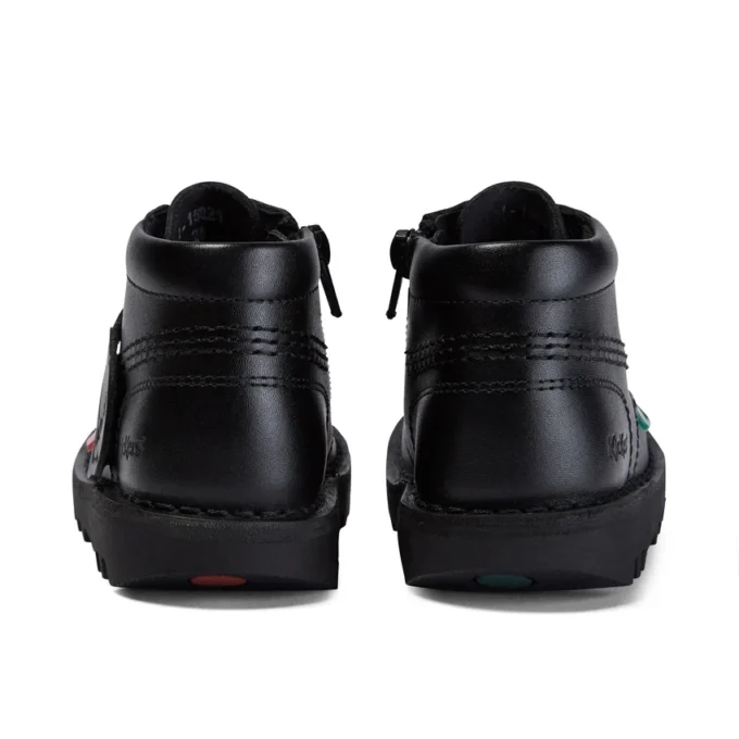 Baby Unisex Kick Hi Zip Leer Zwart