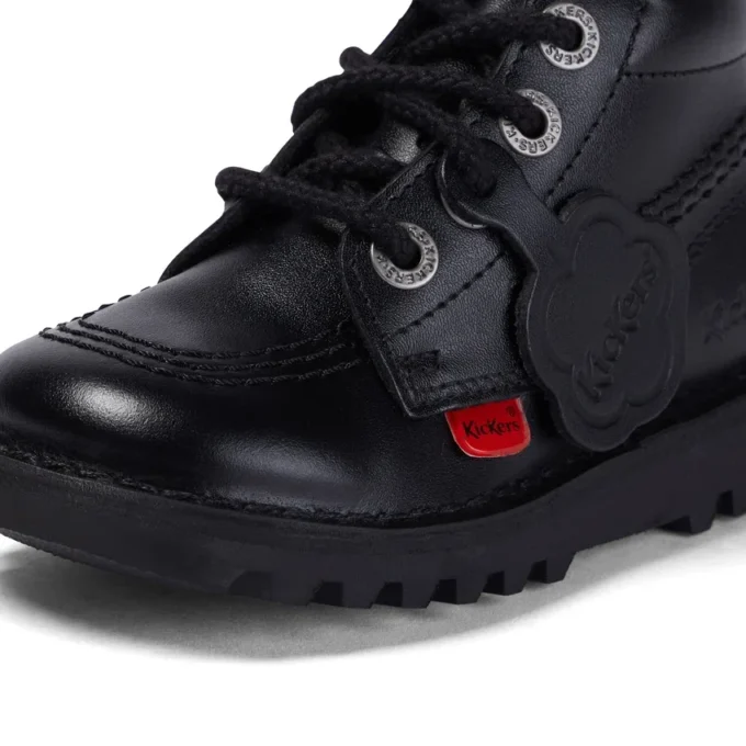 Baby Unisex Kick Hi Zip Leer Zwart