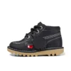 Baby Unisex Kick Hi Zip Leer Zwart/Wit