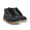Baby Unisex Kick Hi Zip Leer Zwart/Wit