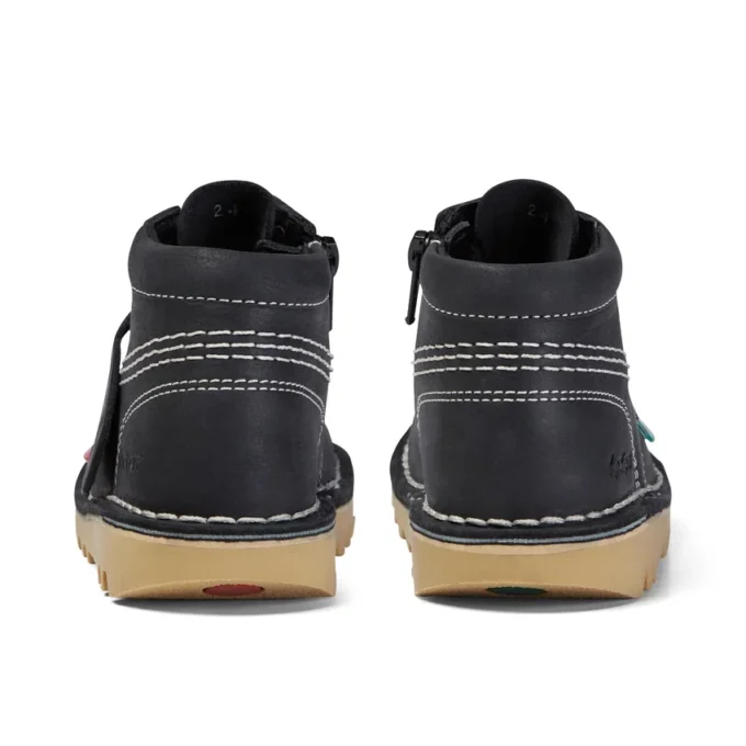 Baby Unisex Kick Hi Zip Leer Zwart/Wit