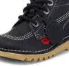 Baby Unisex Kick Hi Zip Leer Zwart/Wit