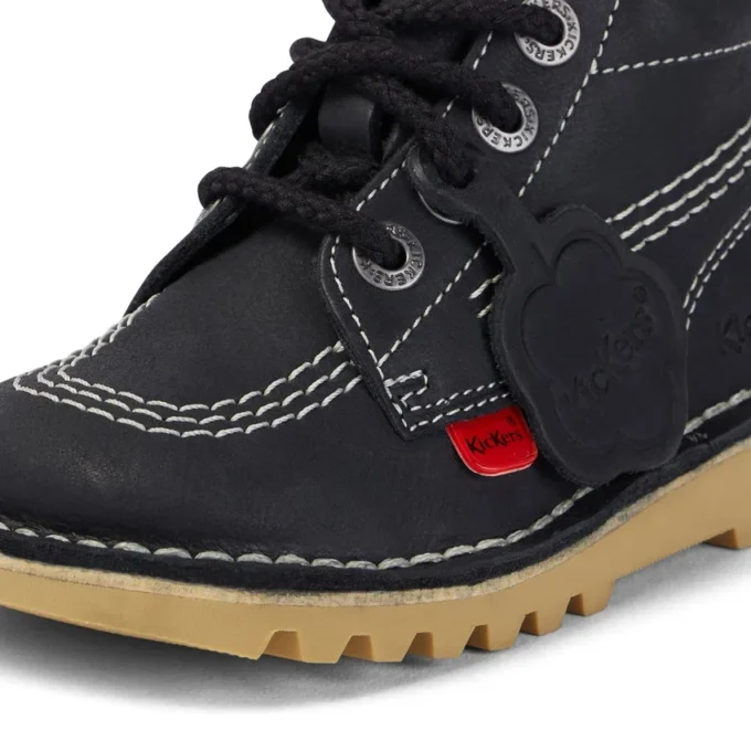 Baby Unisex Kick Hi Zip Leer Zwart/Wit
