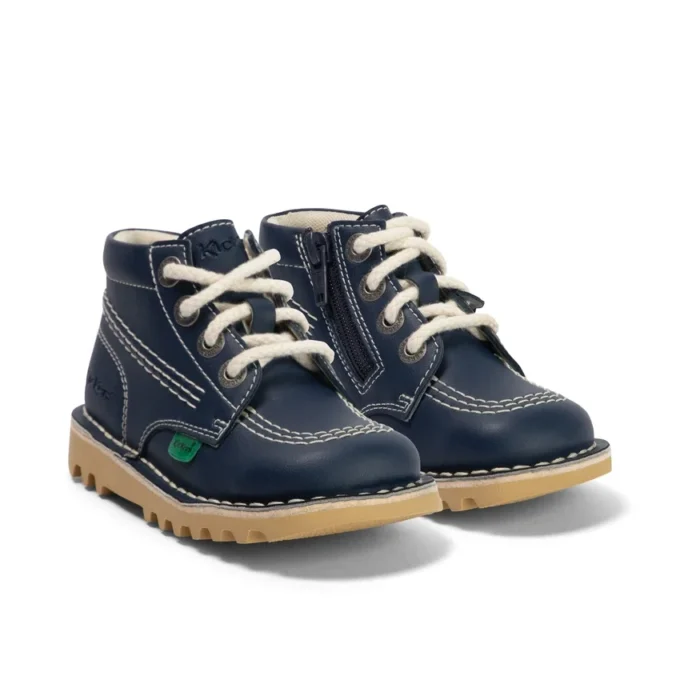 Baby Unisex Kick Hi Zip Leeralternatief Navy