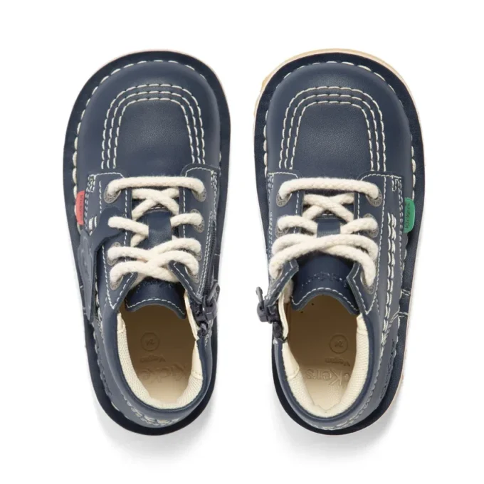 Baby Unisex Kick Hi Zip Leeralternatief Navy