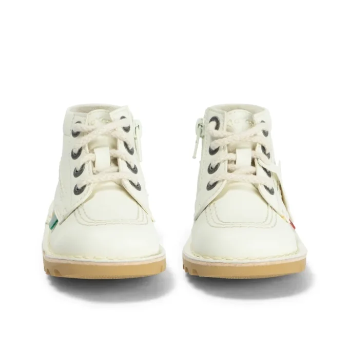 Baby Unisex Kick Hi Zip leeralternatief wit