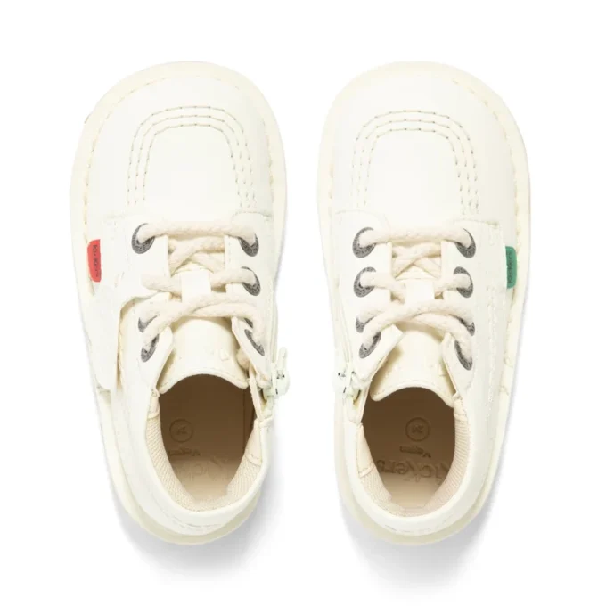 Baby Unisex Kick Hi Zip leeralternatief wit